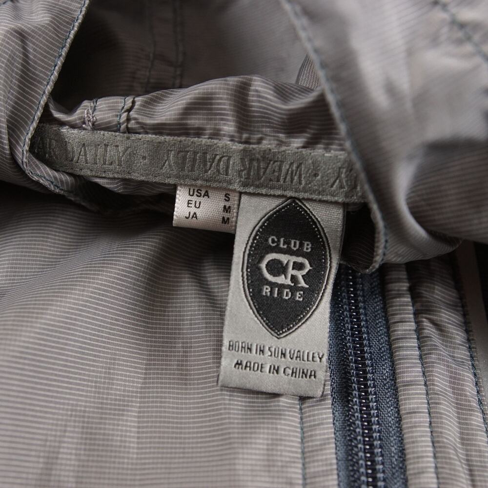 Club Ride Full Zip Reflective Detail Lightweight Windbreaker Gray Jacket Mens S - Picture 7 of 9